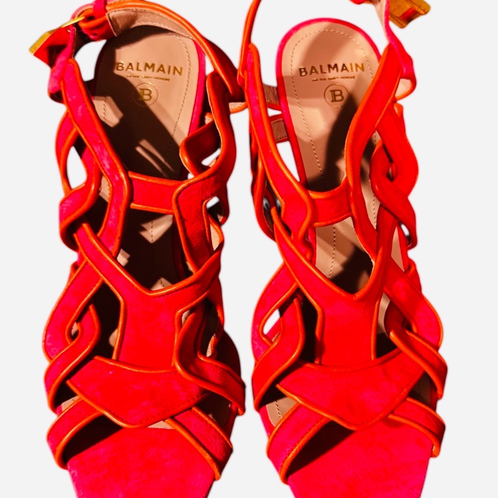 Urania Suede Sandal Balmain US size 6 - Picture 4 of 8